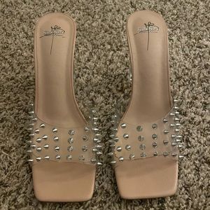 Spiked Glass Heels. 8.5
